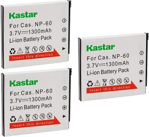 Kastar 3-Pack Battery CNP-60 Replacement for Casio Exilim Zoom EX-Z85, Exilim Zoom EX-Z85BE, Exilim Zoom EX-Z85BK, Exilim Zoom EX-Z85BN, Exilim Zoom EX-Z85EO, Exilim Zoom EX-Z85GN Camera in Saudi Arabia