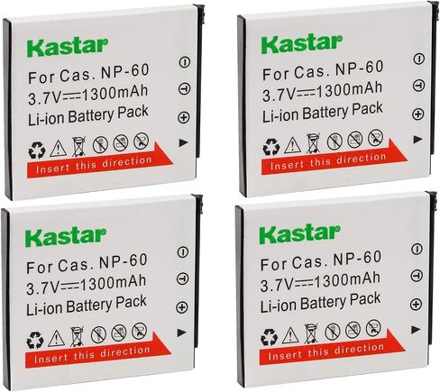 Kastar 3-Pack Battery CNP-60 Replacement for Casio Exilim Zoom EX-Z85, Exilim Zoom EX-Z85BE, Exilim Zoom EX-Z85BK, Exilim Zoom EX-Z85BN, Exilim Zoom EX-Z85EO, Exilim Zoom EX-Z85GN Camera in Saudi Arabia