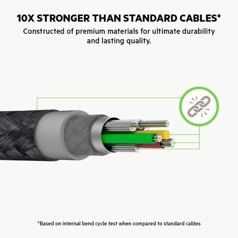 كابل Belkin DuraTek Plus USB-C إلى USB-A مع حزام (كابل USB فائق القوة إلى USB-C/USB من النوع C)، أسود، 6'/1.8 متر in Saudi Arabia