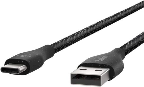 كابل Belkin DuraTek Plus USB-C إلى USB-A مع حزام (كابل USB فائق القوة إلى USB-C/USB من النوع C)، أسود، 6'/1.8 متر in Saudi Arabia
