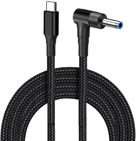 كابل شحن الكمبيوتر المحمول USB C إلى 4.5 مم، سلك محول USB من النوع C ذكر إلى DC 4.5 × 3.0 مم، كابل شاحن طاقة PD 6.5 قدم 100 وات لجهاز Pavilion Spectre Chromebook HP، Stream 11 13 14 15 in Saudi Arabia