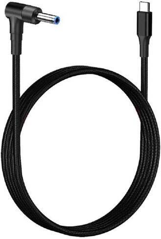 كابل شحن الكمبيوتر المحمول USB C إلى 4.5 مم، سلك محول USB من النوع C ذكر إلى DC 4.5 × 3.0 مم، كابل شاحن طاقة PD 6.5 قدم 100 وات لجهاز Pavilion Spectre Chromebook HP، Stream 11 13 14 15 in Saudi Arabia