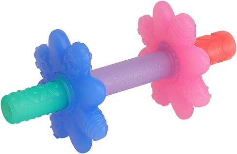 Itzy Ritzy Teensy Tube Teether; Textured Hollow Baby Teething Tube That Reaches Front Teeth & Back Molars, Made of Soft Silicone (Rainbow) in Saudi Arabia
