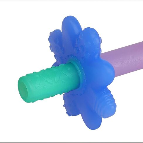 Itzy Ritzy Teensy Tube Teether; Textured Hollow Baby Teething Tube That Reaches Front Teeth & Back Molars, Made of Soft Silicone (Rainbow) in Saudi Arabia
