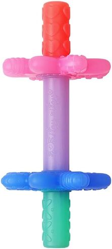 Itzy Ritzy Teensy Tube Teether; Textured Hollow Baby Teething Tube That Reaches Front Teeth & Back Molars, Made of Soft Silicone (Rainbow) in Saudi Arabia