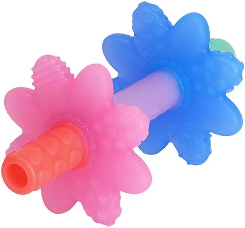 Itzy Ritzy Teensy Tube Teether; Textured Hollow Baby Teething Tube That Reaches Front Teeth & Back Molars, Made of Soft Silicone (Rainbow) in Saudi Arabia