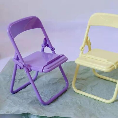 حامل هاتف خلوي صغير محمول باللون الأرجواني قابل للطي على شكل كرسي عالمي بلون الحلوى ومهد متعدد الزوايا لحامل الهاتف المكتبي in Kuwait