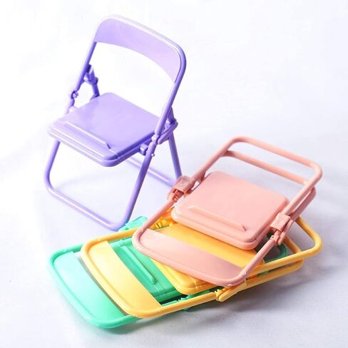 حامل هاتف خلوي صغير محمول باللون الأرجواني قابل للطي على شكل كرسي عالمي بلون الحلوى ومهد متعدد الزوايا لحامل الهاتف المكتبي in Kuwait