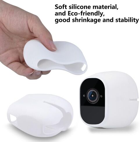 أغلفة سيليكون Hisewen لـ Arlo Pro/Arlo Pro 2، غطاء حماية لكاميرا Arlo Pro Security، غطاء كاميرا Arlo Arlo Skins أسود خارجي 6 عبوات-أبيض in Kuwait