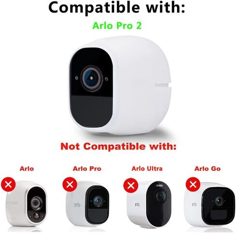 أغلفة سيليكون Hisewen لـ Arlo Pro/Arlo Pro 2، غطاء حماية لكاميرا Arlo Pro Security، غطاء كاميرا Arlo Arlo Skins أسود خارجي 6 عبوات-أبيض in Kuwait