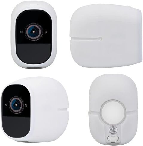أغلفة سيليكون Hisewen لـ Arlo Pro/Arlo Pro 2، غطاء حماية لكاميرا Arlo Pro Security، غطاء كاميرا Arlo Arlo Skins أسود خارجي 6 عبوات-أبيض in Kuwait