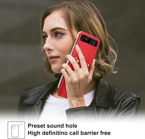 for Motorola Razr 2023 Wallet Case with Crossbody Strap, Motorola Razr 2023 Flip Case Credit Card Holder Heart Shaped Buckle Women Girls Leather Protective Case for Motorola Razr 2023 Red in Saudi Arabia
