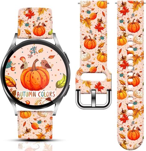 سوار ساعة خريف عيد الميلاد من السيليكون مقاس 20 ملم متوافق مع ساعة سامسونج جالاكسي 7/6/5/4 40 ملم 44 ملم/ساعة 6 كلاسيكية 43 ملم 47 ملم/ساعة 5 برو 45 ملم/ساعة 4 كلاسيكية/أكتيف 2 للنساء والرجال in Kuwait
