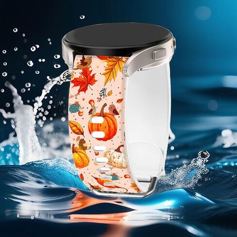 سوار ساعة خريف عيد الميلاد من السيليكون مقاس 20 ملم متوافق مع ساعة سامسونج جالاكسي 7/6/5/4 40 ملم 44 ملم/ساعة 6 كلاسيكية 43 ملم 47 ملم/ساعة 5 برو 45 ملم/ساعة 4 كلاسيكية/أكتيف 2 للنساء والرجال in Kuwait