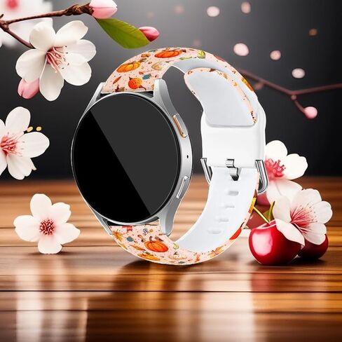 سوار ساعة خريف عيد الميلاد من السيليكون مقاس 20 ملم متوافق مع ساعة سامسونج جالاكسي 7/6/5/4 40 ملم 44 ملم/ساعة 6 كلاسيكية 43 ملم 47 ملم/ساعة 5 برو 45 ملم/ساعة 4 كلاسيكية/أكتيف 2 للنساء والرجال in Kuwait