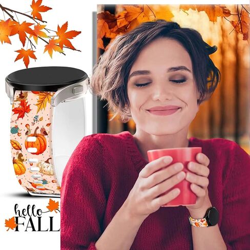 سوار ساعة خريف عيد الميلاد من السيليكون مقاس 20 ملم متوافق مع ساعة سامسونج جالاكسي 7/6/5/4 40 ملم 44 ملم/ساعة 6 كلاسيكية 43 ملم 47 ملم/ساعة 5 برو 45 ملم/ساعة 4 كلاسيكية/أكتيف 2 للنساء والرجال in Kuwait