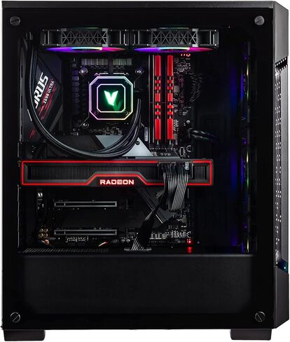 كمبيوتر مكتبي للألعاب Velztorm Ferrux II مخصص (Intel i9-12900K 16-Core، 16GB RAM، 512GB PCIe SSD + 2TB HDD (3.5)، Radeon RX 6600 XT، WiFi، بلوتوث، أسود، Win 10 Pro) in Kuwait