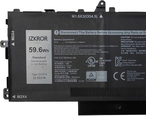 GHJC5 59.6Wh 4900mAh بطارية بديلة ثلاثية الخلايا لـ Dell Latitude 9420 9430 / Latitude 9420 2 في 1 / Latitude 9430 2 في 1 سلسلة 3VV58 0JJ4XT 11.55V in Saudi Arabia