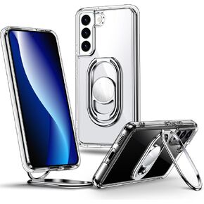 Shields Up for Samsung Galaxy S21 Ultra Case with Stand, Galaxy S21 Ultra Case Clear with Double Ring Holder [Adjustable & Foldable] Shockproof Protective Cover for Samsung Galaxy S21 Ultra - Clear