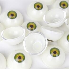 NOXOMALL Realistic Half Round Eyeballs 33mm - 1 Pair Purple Acrylic Fake Eyes for Halloween Props, Dolls, Crafts, Cosplay and Party Decorations (Purple)