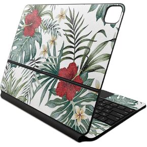 Glossy Glitter Skin Compatible with Apple Magic Keyboard for iPad Air 13-inch (M2) 2024 - Tropical Hibiscus - 3M Vinyl Protective Decal Cover - Easy to Apply | Crafted in The USA by MightySkins