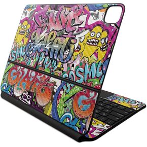 Carbon Fiber Skin Compatible with Apple Magic Keyboard for iPad Air 13-inch (M2) 2024 - Funky Graffiti - Premium 3M Vinyl Protective Decal Cover - Easy to Apply | Crafted in The USA by MightySkins