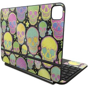 Glossy Glitter Skin Compatible with Apple Magic Keyboard for iPad Pro 11‑inch (M4) 2024 - Candy Skulls - Premium 3M Vinyl Protective Decal Cover - Easy to Apply | Crafted in The USA by MightySkins