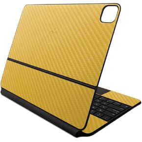 Carbon Fiber Skin Compatible with Apple Magic Keyboard for iPad Air 13-inch (M2) 2024 - Solid Marigold - Premium 3M Vinyl Protective Decal Cover - Easy to Apply | Crafted in The USA by MightySkins