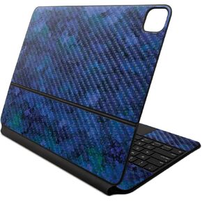 Carbon Fiber Skin Compatible with Apple Magic Keyboard for iPad Air 13-inch (M2) 2024 - Blue Ice - Premium 3M Vinyl Protective Wrap Decal Cover - Easy to Apply | Crafted in The USA by MightySkins