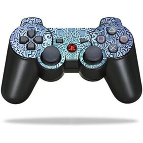 MightySkins Skin Compatible with Sony Playstation 3 PS3 Controller wrap Sticker Skins Carved Blue