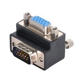 NFHK 270 Degree Right Angled VGA SVGA 15pin Male to Female Extension Adapter