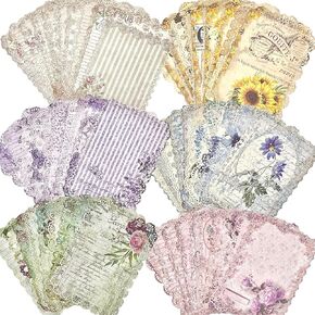 60 sheets of Vintage Scrapbooking Cutout Decorative Paper with Flower Elements for creative journaling, junk journaling, bullet journaling, scrapbooking supplies and craft embellishments.