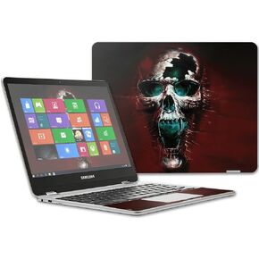 MightySkins Skin Compatible with Samsung Chromebook Plus 12.3"(2017 - Wicked Skull | Protective, Durable, and Unique Vinyl wrap Cover | Easy to Apply, Remove, and Change Styles | Made in The USA