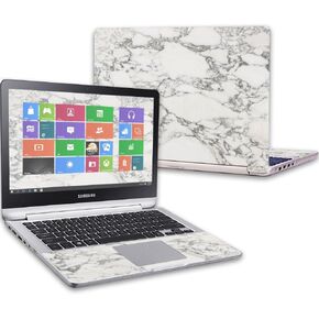 Mightyskins Skin Compatible with Samsung Notebook 7 Spin 13.3" (2016) Wrap Cover Sticker Skins White Marble