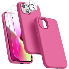 Dssairo [5 في 1 لهاتف iPhone 13 Mini Case، مع 2 واقي شاشة + 2 واقي عدسة الكاميرا، حافظة هاتف واقية مقاومة للصدمات من السيليكون السائل مقاس 5.4 بوصة (أخضر جبال الألب) in Kuwait