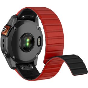 ISABAKE Compatible with Fenix 6X/7X Band, 26mm Silicone Magnetic Band for Fenix 5X/Fenix 5X Plus/Fenix 3/Fenix 6X Pro/Descent Descent MK2i Smartwatches