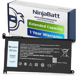 NinjaBatt Battery for Dell WDX0R P69G YRDD6 (Except 5580) Inspiron 15/13 5000/7000 Series 5570 5567 7579 5578 5568 7569 5579 5565 7573 7378 5378 7368 5379 5368 7375 - [42Wh/11.4v]