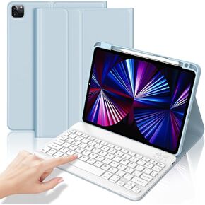 Keyboard Case for iPad Air 11-inch (M2) 2024 & iPad Pro 11 inch Case with Keyboard (1st/2nd/3rd/4th Gen), Folio Case with Pencil Holder, Detachable Wireless Keyboard for iPad Air 4th/5th Generation