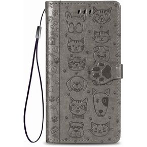 iPhone 11 Cartoon Girl Wallet Case,ZYZX Cat Dog Style Flip Phone Shell with Credit Cards Slot and Stand Shockproof Magnetic Protective Cover Case for iPhone 11 6.1" MG(Rose Pink)