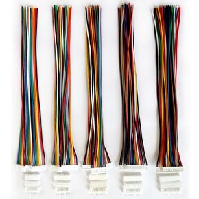 BOJOUL for 15 Sets JST PH 2.0mm 8 + 9 + 10 + 11 + 12 Pin Male Connector and 26AWG Female Connector Plug with Wire Cable 20cm Used in PCB Toys Household Appliances etc