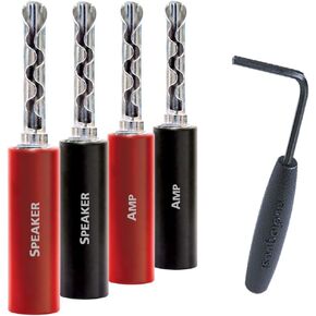 AudioQuest SureGrip100 BFA, 8-Pack Silver Banana Connectors with Allen Wrench Phillips Screwdriver
