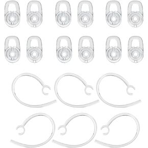 Replacement Ear Tips Earbuds Compatible with Plantronics M70 Wireless Headphones Soft Silicone Material 6 Pairs Earbud Tips Clear Ear Hooks Medium