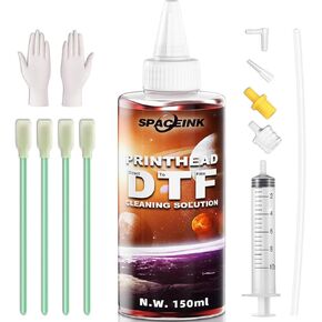 Spaceink DTF Cleaning Solution150mL for Epson L805 XP15000 L1800 8550 R1390 XP600 Ink Printer，Compatible DTG Printer Print Head T Shirt Transfer Paper Liquid Cleaner，Upgraded Solution