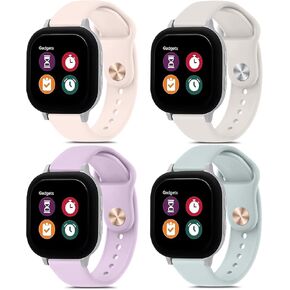 ميليا [4 عبوات] أساور لساعة Gabb 3 2 1 / ساعة Gizmo 3 2 1 / أحزمة ساعة SyncUP للأطفال، حزام بديل رياضي من السيليكون الناعم المسامي 20 مم لساعة Gizmo 3 2 1 للأولاد والبنات in Kuwait