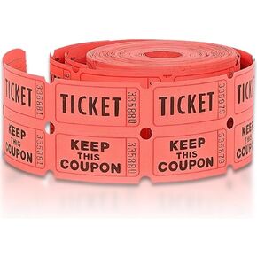 Double Ticket Roll - 2" x 2", Assorted Colors, 500 Pcs
