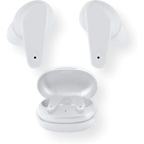 Sentry HPXBTA105 True Wireless Earbuds, White; Active Noise Canceling; in-line Microphone; Touch Control Buttons; Extra Soft Ear Pads