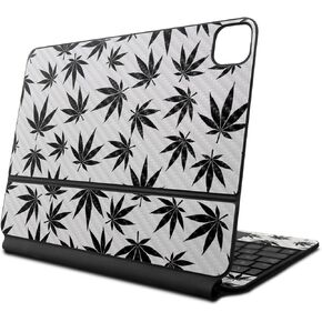 Carbon Fiber Skin Compatible with Apple Magic Keyboard for iPad Air 11-inch (M2) 2024 - Pot Leaves Black - Premium 3M Vinyl Protective Decal Cover - Easy to Apply | Crafted in The USA by MightySkins