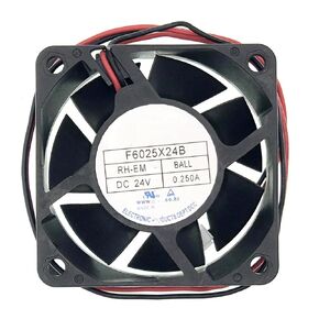 New Cooling Fan for F6025X24B DC 24V 0.250A 6025 60X60X25MM 2-Wire Inverter Cooling Fan.