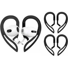 2 Pairs Ear Hooks Compatible with AirPods 3rd Generation [Multi-Dimensional Adjustable],AirPod Ear Hook for Running, Jogging, Cycling, Gym,Compatible with AirPods Pro AirPods 3 2 1 Gen,Black