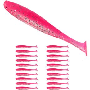 طُعم صيد السمك من البلاستيك الناعم 20 قطعة بطول 3 بوصات طُعم ذيل مجداف للمياه العذبة والمياه المالحة in Kuwait